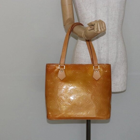 LOUIS VUITTON Monogram Vernis Houston Hand Bag Beige - Picture 1 of 15